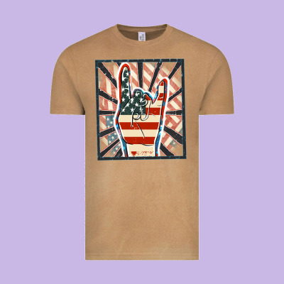Freedom Rock Hand Vintage Tee Designed By Fadigitalartstudio
