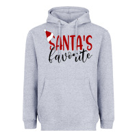 Heather Grey Santa's Favorite Ho Heavyweight Hoodie - DesigneFamous