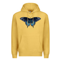 Antique Gold Black Swallowtail Butterfly Premium Hoodie - LillyAllenDesigns