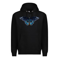 Black Black Swallowtail Butterfly Premium Hoodie - LillyAllenDesigns