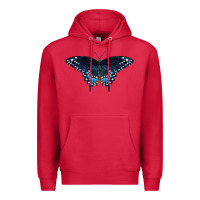 Cardinal Black Swallowtail Butterfly Premium Hoodie - LillyAllenDesigns