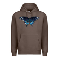 Coffee Black Swallowtail Butterfly Premium Hoodie - LillyAllenDesigns