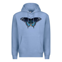 Colony Blue Black Swallowtail Butterfly Premium Hoodie - LillyAllenDesigns