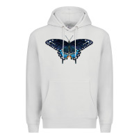 Dove Grey Black Swallowtail Butterfly Premium Hoodie - LillyAllenDesigns