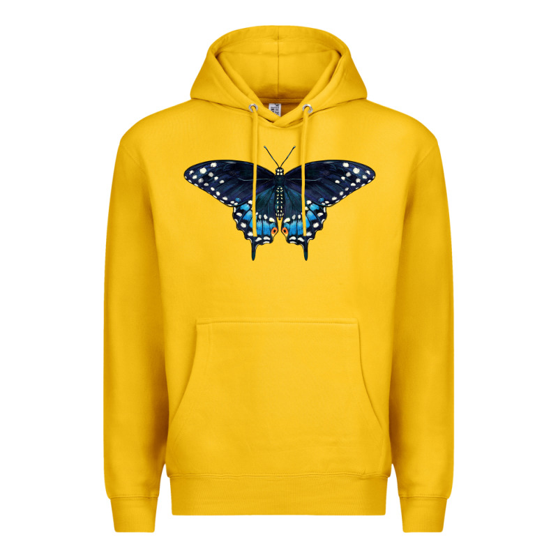 Black Swallowtail Butterfly Premium Hoodie by LillyAllenDesigns | Teevron