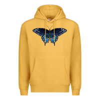Mustard Black Swallowtail Butterfly Premium Hoodie - LillyAllenDesigns