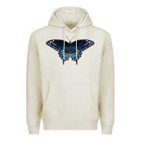 Oatmeal Heather Black Swallowtail Butterfly Premium Hoodie - LillyAllenDesigns