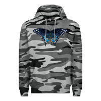 Slate Camo Black Swallowtail Butterfly Premium Hoodie - LillyAllenDesigns
