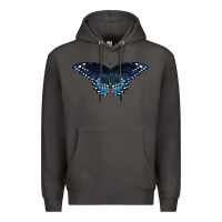 Smoke Black Swallowtail Butterfly Premium Hoodie - LillyAllenDesigns