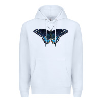White Black Swallowtail Butterfly Premium Hoodie - LillyAllenDesigns