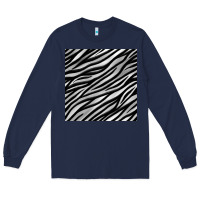 Navy Zebra Seamless Pattern, Long Sleeve Tee - BundleAndBundleShop