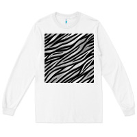 White Zebra Seamless Pattern, Long Sleeve Tee - BundleAndBundleShop
