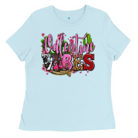 Baby Blue valentine vibes with cowgirl boots olivia Ladies Tee - OliviaCreatesArt