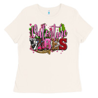 Bone valentine vibes with cowgirl boots olivia Ladies Tee - OliviaCreatesArt