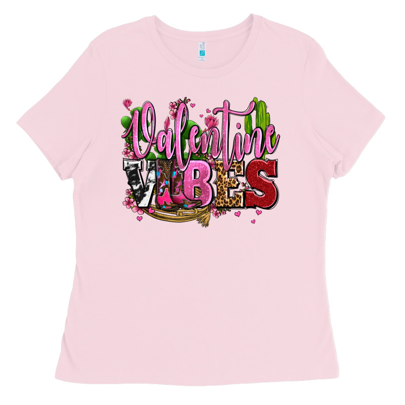 Valentine Vibes With Cowgirl Boots Olivia Ladies Tee by OliviaCreatesArt | Teevron