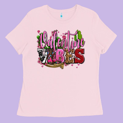 Valentine Vibes With Cowgirl Boots Olivia Ladies Tee Designed By Oliviacreatesart