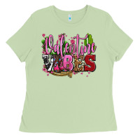 Matcha valentine vibes with cowgirl boots olivia Ladies Tee - OliviaCreatesArt