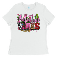 White valentine vibes with cowgirl boots olivia Ladies Tee - OliviaCreatesArt