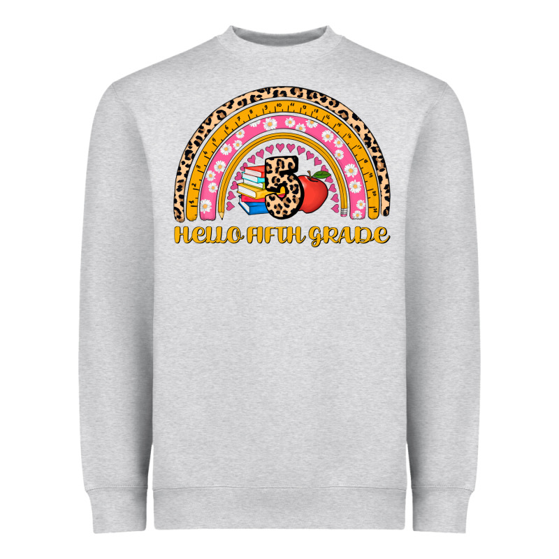 Back To School Rainbow Hello Fifth Grade Heavyweight Sweatshirt by AdoDesignShop | Teevron