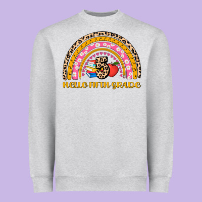 Back To School Rainbow Hello Fifth Grade Heavyweight Sweatshirt Designed By Adodesignshop