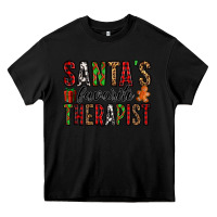 Black santa's favorite therapist Heavy Core Tee - Jasminsmagicworld