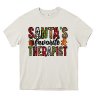Cream santa's favorite therapist Heavy Core Tee - Jasminsmagicworld
