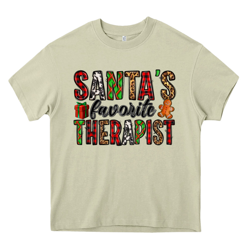 Santa's Favorite Therapist Heavy Core Tee by Jasminsmagicworld | Teevron