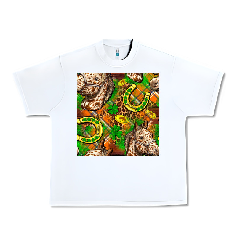 St. Patrick's Day Horse With Horseshoes Seamless Urban Heavy Tee by FaDigitalArtStudio | Teevron