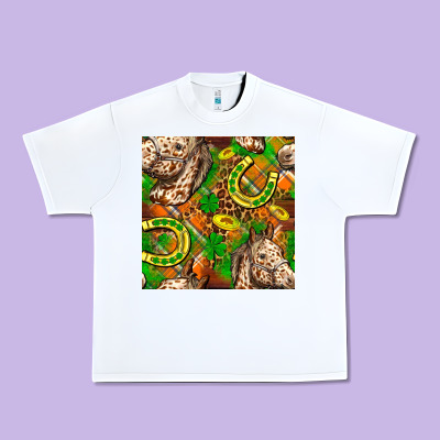 St. Patrick's Day Horse With Horseshoes Seamless Urban Heavy Tee Designed By Fadigitalartstudio