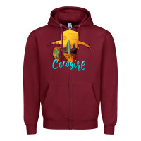 Burgundy cowgirl western Zipper Hoodie - AdoDesignShop