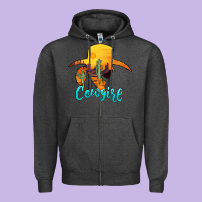 Cowgirl Western Zipper Hoodie Designed By Adodesignshop