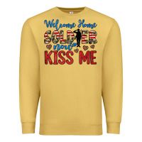 Antique Gold welcome home soldier now kiss me Premium Sweatshirt - JahusDesignShop
