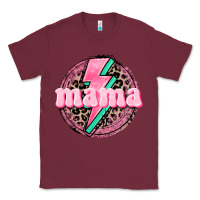 Burgundy Mama leopard background Mother's Day Classic Tee - CowGirlArtShop