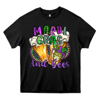 Black mardi gras and beer Heavy Core Tee - CowGirlArtShop