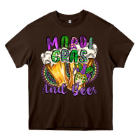 Chocolate Brown mardi gras and beer Heavy Core Tee - CowGirlArtShop
