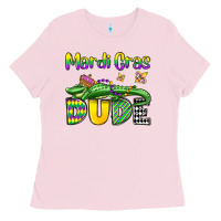 Bubblegum Pink mardi gras dude alligator olivia Ladies Tee - OliviaCreatesArt