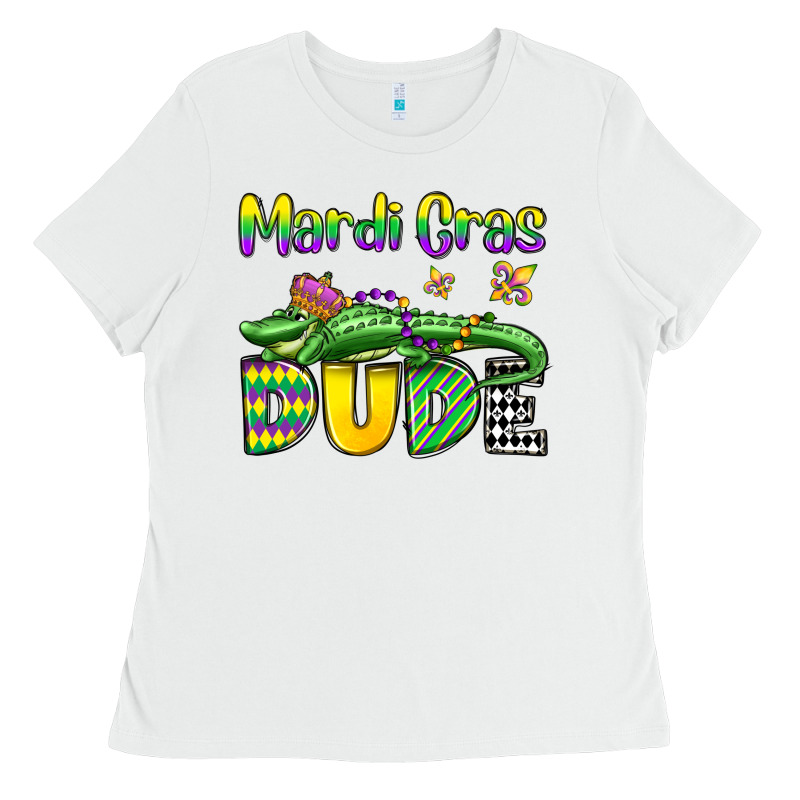 Mardi Gras Dude Alligator Olivia Ladies Tee by OliviaCreatesArt | Teevron