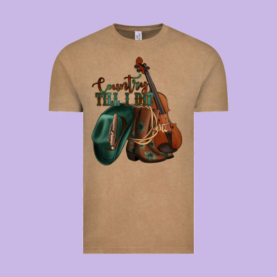 Country Till I Die Vintage Tee Designed By Jasminsmagicworld