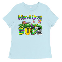 Baby Blue mardi gras dude alligator olivia Ladies Tee - OliviaCreatesArt