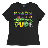 Black mardi gras dude alligator olivia Ladies Tee - OliviaCreatesArt