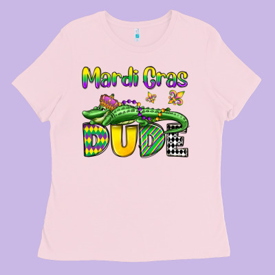 Mardi Gras Dude Alligator Olivia Ladies Tee Designed By Oliviacreatesart