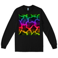Black colorful cow seamless pattern Long Sleeve Tee - BundleAndBundleShop