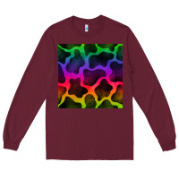 Burgundy colorful cow seamless pattern Long Sleeve Tee - BundleAndBundleShop