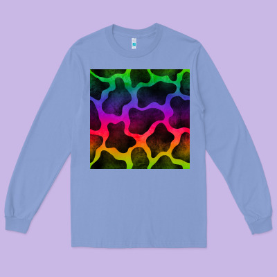 Colorful Cow Seamless Pattern Long Sleeve Tee Designed By Bundleandbundleshop