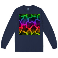 Navy colorful cow seamless pattern Long Sleeve Tee - BundleAndBundleShop