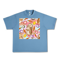 Pebble Blue Happy Easter Bunny Seamless Pattern Urban Heavy Tee - BundleAndBundleShop
