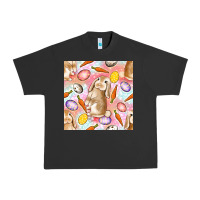 Pigment Black Happy Easter Bunny Seamless Pattern Urban Heavy Tee - BundleAndBundleShop