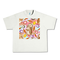 Pistachio Happy Easter Bunny Seamless Pattern Urban Heavy Tee - BundleAndBundleShop