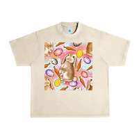 Sandshell Happy Easter Bunny Seamless Pattern Urban Heavy Tee - BundleAndBundleShop