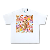 White Happy Easter Bunny Seamless Pattern Urban Heavy Tee - BundleAndBundleShop